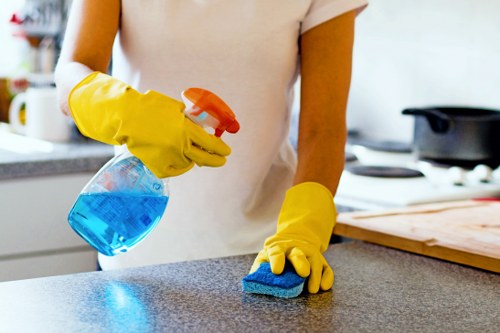 Professional inspection of heavy curtains before cleaning in Surrey