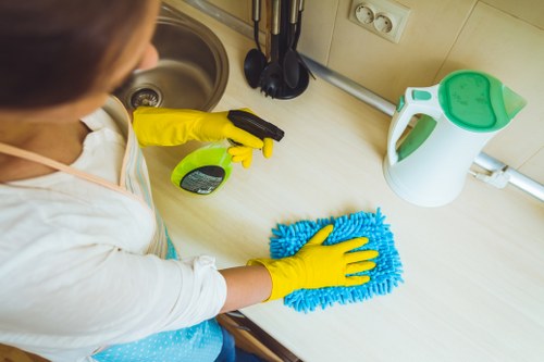 Cleaning service complaint form being reviewed in a professional office setting
