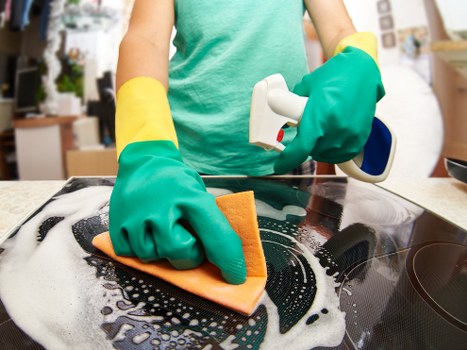 Deep cleaning a corner sofa for a family property in Surrey