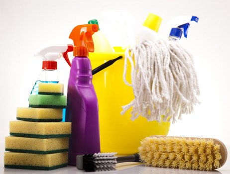 Spot cleaning a rug stain with careful fabric treatment